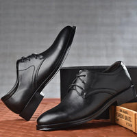 Men's Shoes Black Leather Formal Shoes for Men Oxfords Male Wedding Party Office Business Shoe Man zapatos de hombre Plus Size Good Vibrations