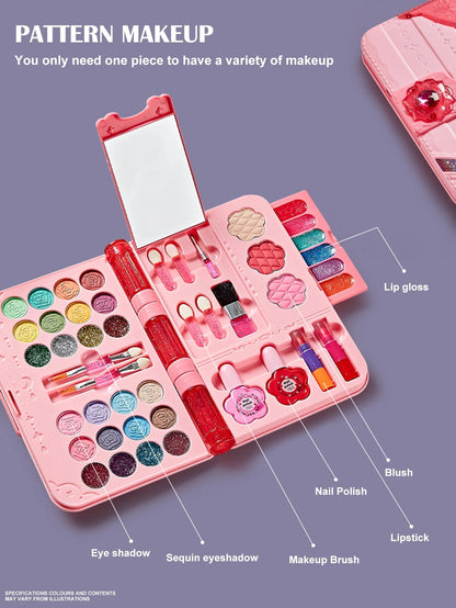 Kids Makeup Kit for Girl, Washable Play Make Up Toys Set with Mirror, Beauty Dress Up Set Toys for Age 3 4 5 6 7 8 9 10 11 12 Ye Good Vibrations