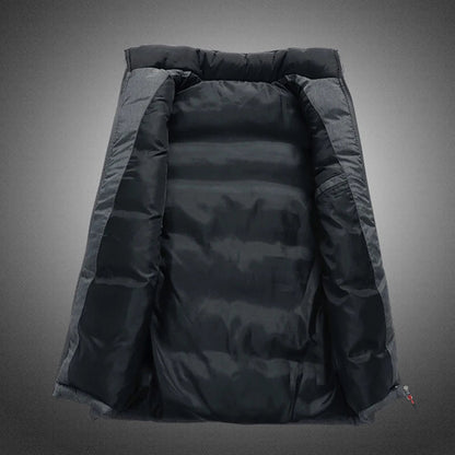Men Vest Business Casual Sleeveless Jacket Cotton-Padded Vest Autumn Winter Windproof Warm Thicken Waistcoat Outdoor Outwear Good Vibrations
