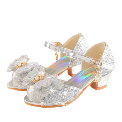 Children's Princess Wedding Party Shoes Summer New Girls Crystal Sandals Fashion Pearl Bowknot Baby Kids Performance High Heels Good Vibrations