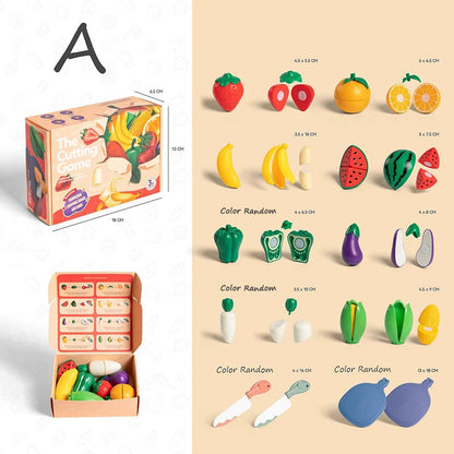 Children Pretend Play Cooking Toys Simulation Food Fruit Vegetable Kitchen Toys Montessori Educational Interactive Toy For Girls Good Vibrations