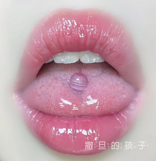 Fashion Tongue Nail Opal Transparent Titanium Tongue Rings Barbell Tongue Piercing Lengua Jewelry for Women Earrings Stud Good Vibrations