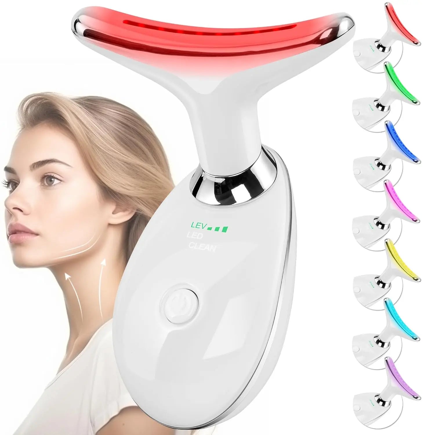 Facial Massager Red Light Beauty Device for Face and Neck Face Sculpting Wand with 7 Color LED Photon Skin Care Tool Ideal Gift Good Vibrations