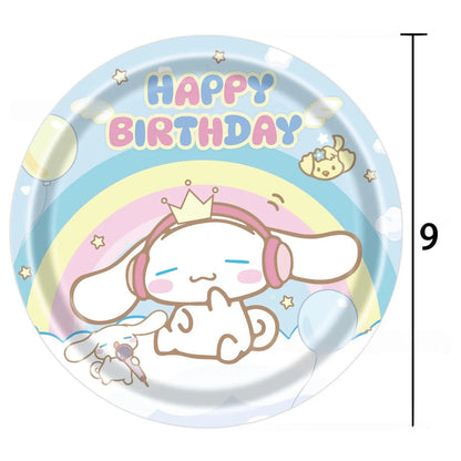 Cinnamorolls Birthday Party Decoration Tableware Set Balloons Cup Plate Banner for Kids Party Favors Baby Shower Supplies Good Vibrations
