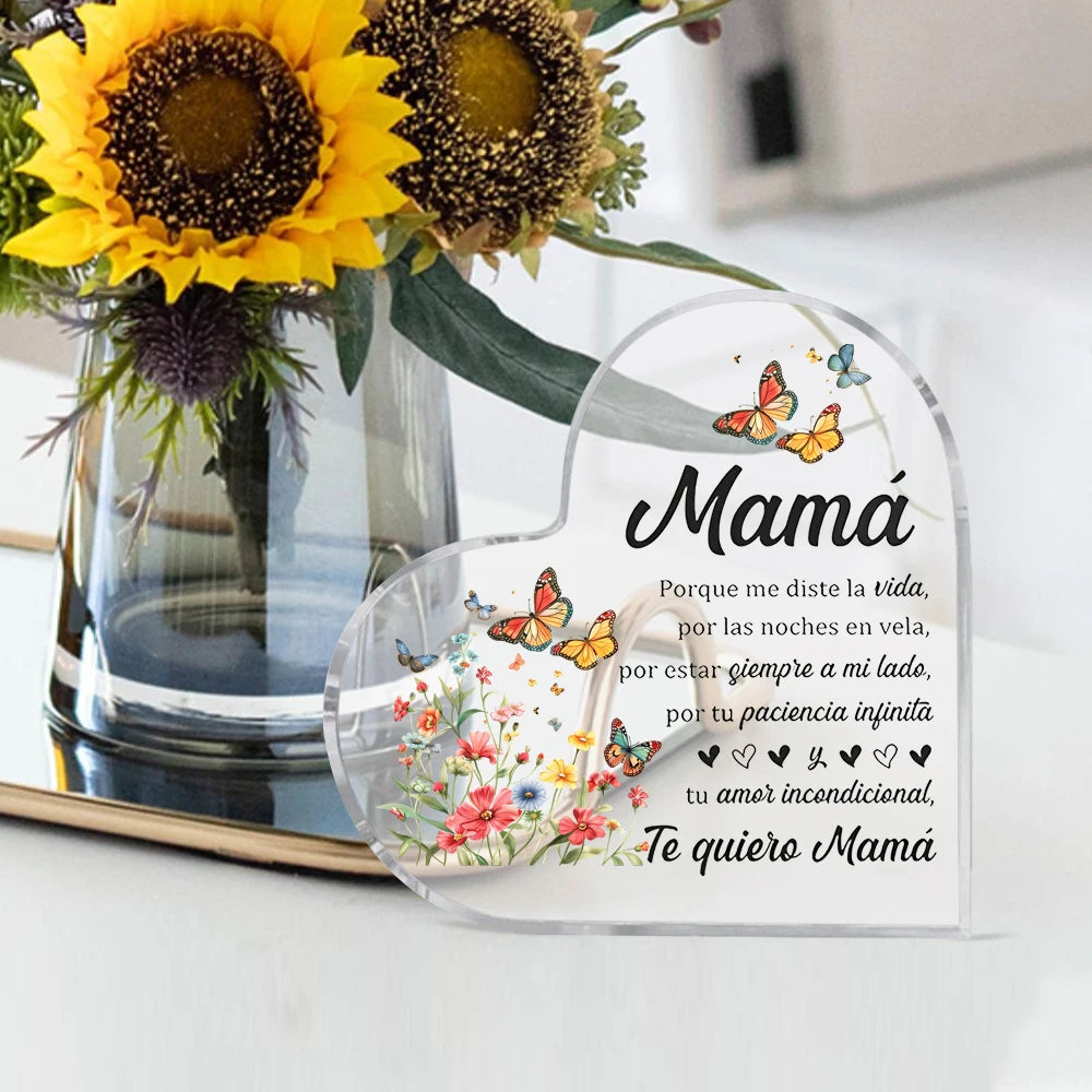 1 Pcs Birthday gift Mom transparent Presents From Daughter son for my best mom heart-shaped Gift For my Mother home Ornaments Good Vibrations Adult Super Store