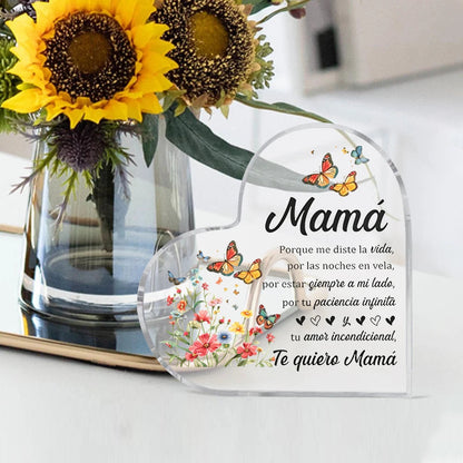 1 Pcs Birthday gift Mom transparent Presents From Daughter son for my best mom heart-shaped Gift For my Mother home Ornaments Good Vibrations Adult Super Store