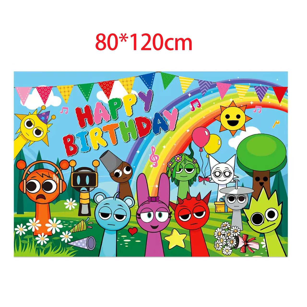 Incredibox Sprunki Birthday Party Decoration Balloon Tableware Backdrop Cake Topper Split Sales Sprunki Birthday Party Supplies Good Vibrations