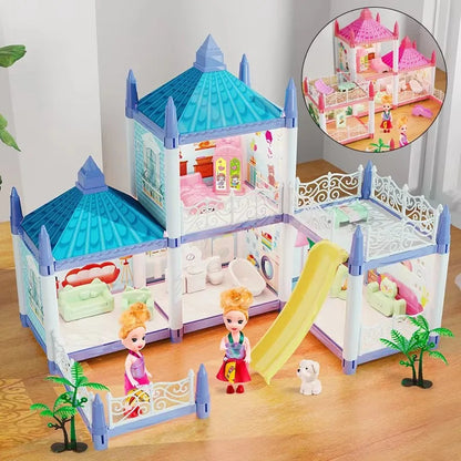 Doll Houses 3D Assembled DIY Miniatures Dollhouse Accessories Villa Princess Castle withGirl Birthday Gift Toy House Good Vibrations