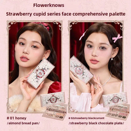 Flower Knows Strawberry Cupid Box Collection Make Up Sets Cosmetics Full Set Palette Pressed Powder Blush Lipstick Mystery Box Good Vibrations