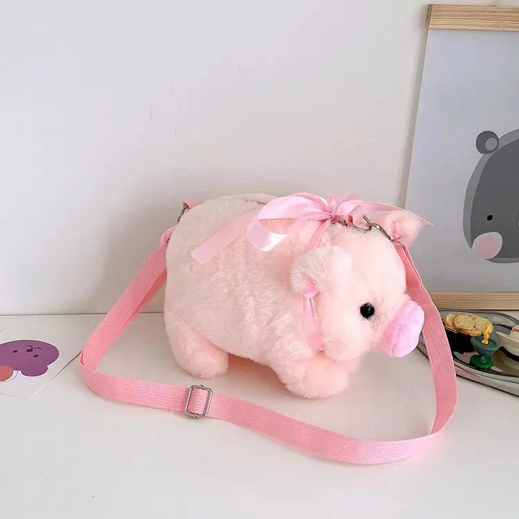 Piglet Plush Bag for Girl Korean Version Large Capacity Lady Shoulder Bag Cartoon Ins Cute Doll Messenger Bag Handbags Crossbody Good Vibrations