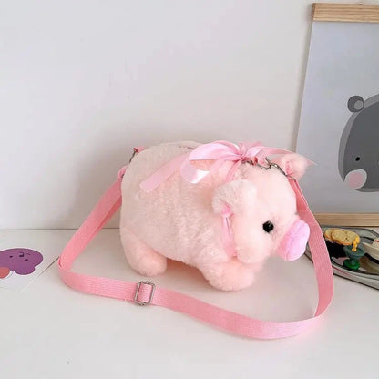 Piglet Plush Bag for Girl Korean Version Large Capacity Lady Shoulder Bag Cartoon Ins Cute Doll Messenger Bag Handbags Crossbody Good Vibrations