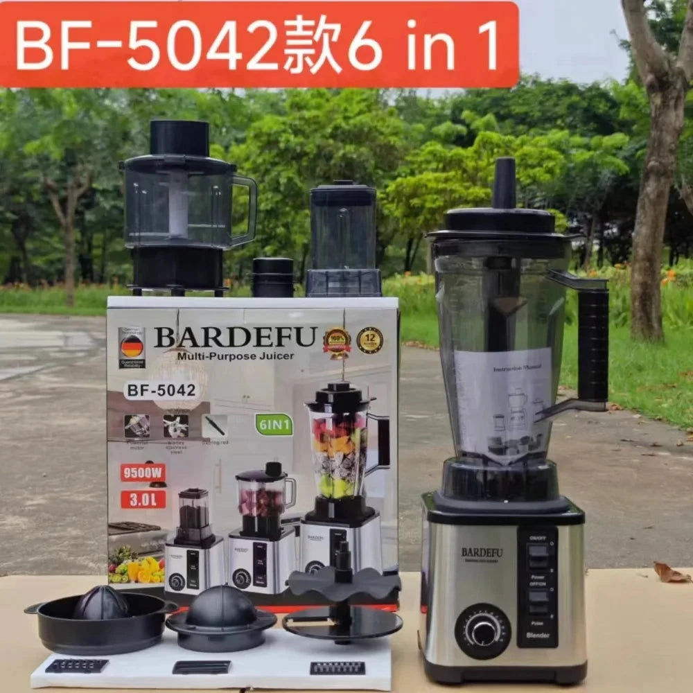 220V- 3L 6 in 1 Blender Stainless Steel Large Capacity Cut Vegetables and Shreds Icebreaker Salad Grinder Meat Grinder Juicer Good Vibrations