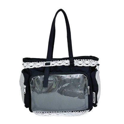 Large Capacity Ita Bag Anime Two-dimension Lolita Tote Bag Clear Window Crossbody Shoulder Bag Handbag Gift For Friends Good Vibrations