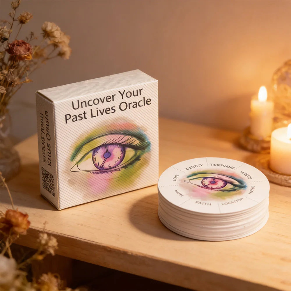 87 PCs  Uncover Your Past Lives Oracle Cards Round Tarot Deck Divination Tool for Spiritual Enlightenment and Board Game Good Vibrations
