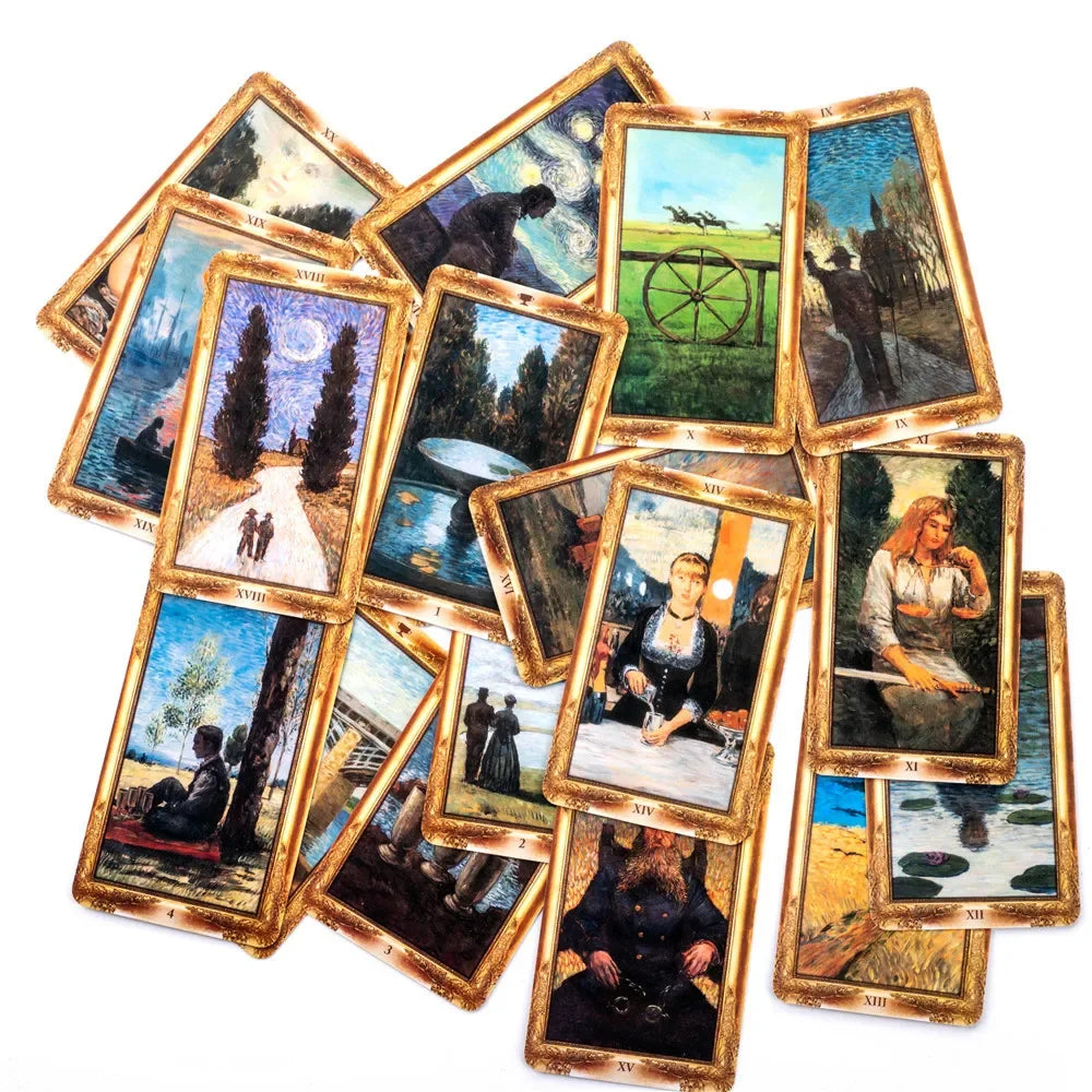 New Impressionist Tarot cards  A 78 Deck Oracle English Visions Divination fate Borad Playing Games Good Vibrations