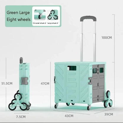 Home Supplies Trolley Shopping Storage Containers Folding Cart Plastic Shopping Cart Vehicle Mounted Storage Box Bag On Wheels Good Vibrations
