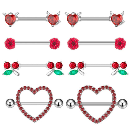 Mixed-style Sexy Nipple Rings Sets Heart Butterfly Dangle Nipple Piercing Bulk for Women Stainless Steel Cute Cat Shield Barbell Good Vibrations Adult Super Store
