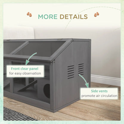 Rat Cage Hamster Cage Small Animal Playhouse for Gerbils with Suspension Bridge, Ladders, Openable Top, Hut Good Vibrations