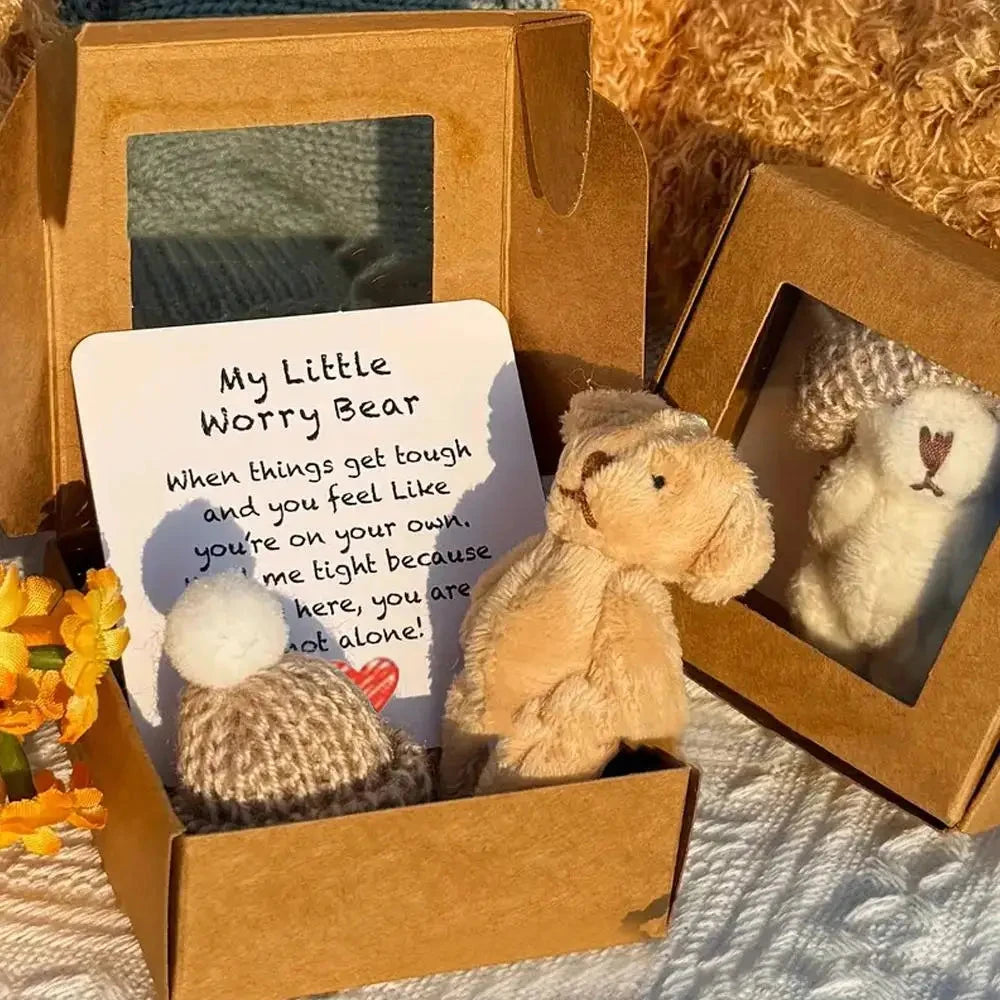 NEW Pocket Teddy Bear Mini Plush Bears In Box, Little Pocket Bears With Inspirational Card, Sympathy Gifts For Graduation Birth Good Vibrations