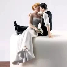 Couple Figurine Wedding Cake Topper, The Look of Love, Bride and Groom Decoration Good Vibrations