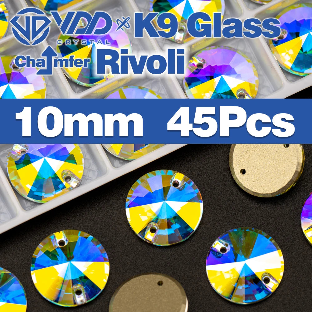 VDD Chamfer AAAAA Top Quality K9 Glass Sew On Rhinestones Sewing Crystal AB Flatback Stone For Clothes Accessories Wedding Dress Good Vibrations