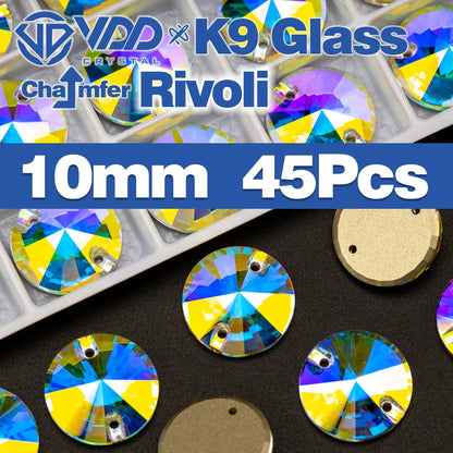 VDD Chamfer AAAAA Top Quality K9 Glass Sew On Rhinestones Sewing Crystal AB Flatback Stone For Clothes Accessories Wedding Dress Good Vibrations