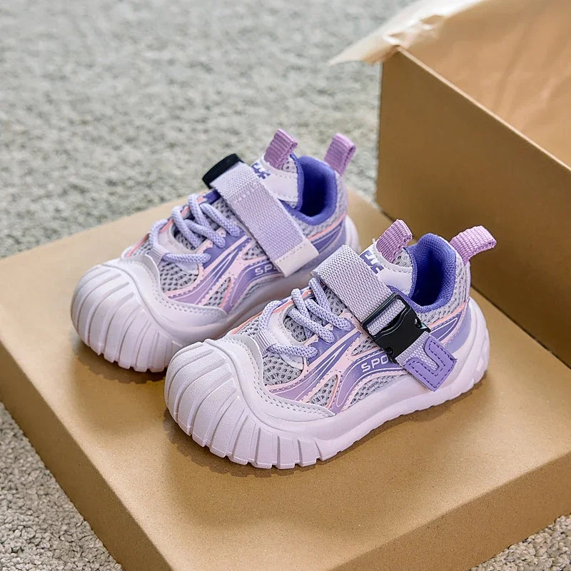 2025 New Fashion Boys Girls Tennis Shoes Toes Capped Comfortable Kids Sneakers Mesh Breathable Children Sports Shoes Trendy Good Vibrations