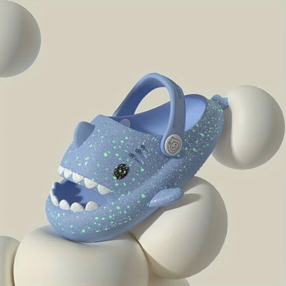 Kids' Shark Luminous Sandals Slip-On Waterproof Breathable Lightweight Non-Slip Casual Shoes for Boys and Girls Strap Slippers Good Vibrations