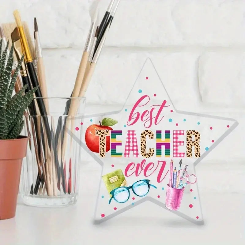 Teacher Gifts (Women/Men): "Best Teacher" Acrylic Keepsake—Birthday/Christmas/Teacher’s Day/Graduation Good Vibrations