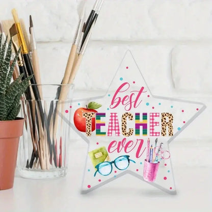 Teacher Gifts (Women/Men): "Best Teacher" Acrylic Keepsake—Birthday/Christmas/Teacher’s Day/Graduation Good Vibrations