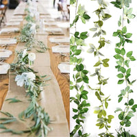 Wedding Decoration Artificial Fake Leaves Vines Eucalyptus Garlands Wall Hanging Plant Ivy Birthday Party Wedding Table Decor Good Vibrations