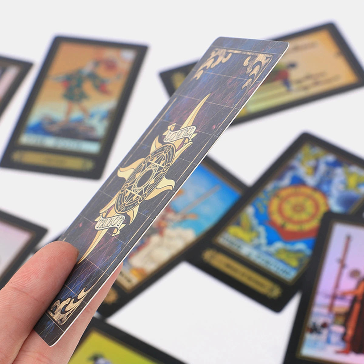 78 Holographic Tarot Cards with Guide Book Waterproof Future Telling Game for Beginners Edition Magician Tarot Deck Board Game Good Vibrations