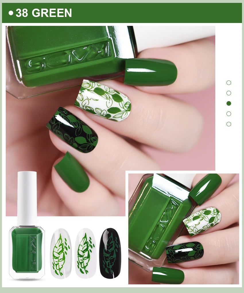 KADS 24 Colors Stamping Nail Polish Black White Gold Silver Nail Art Printing Varnish for Stamp Plate Nail Polish Lacquers Good Vibrations