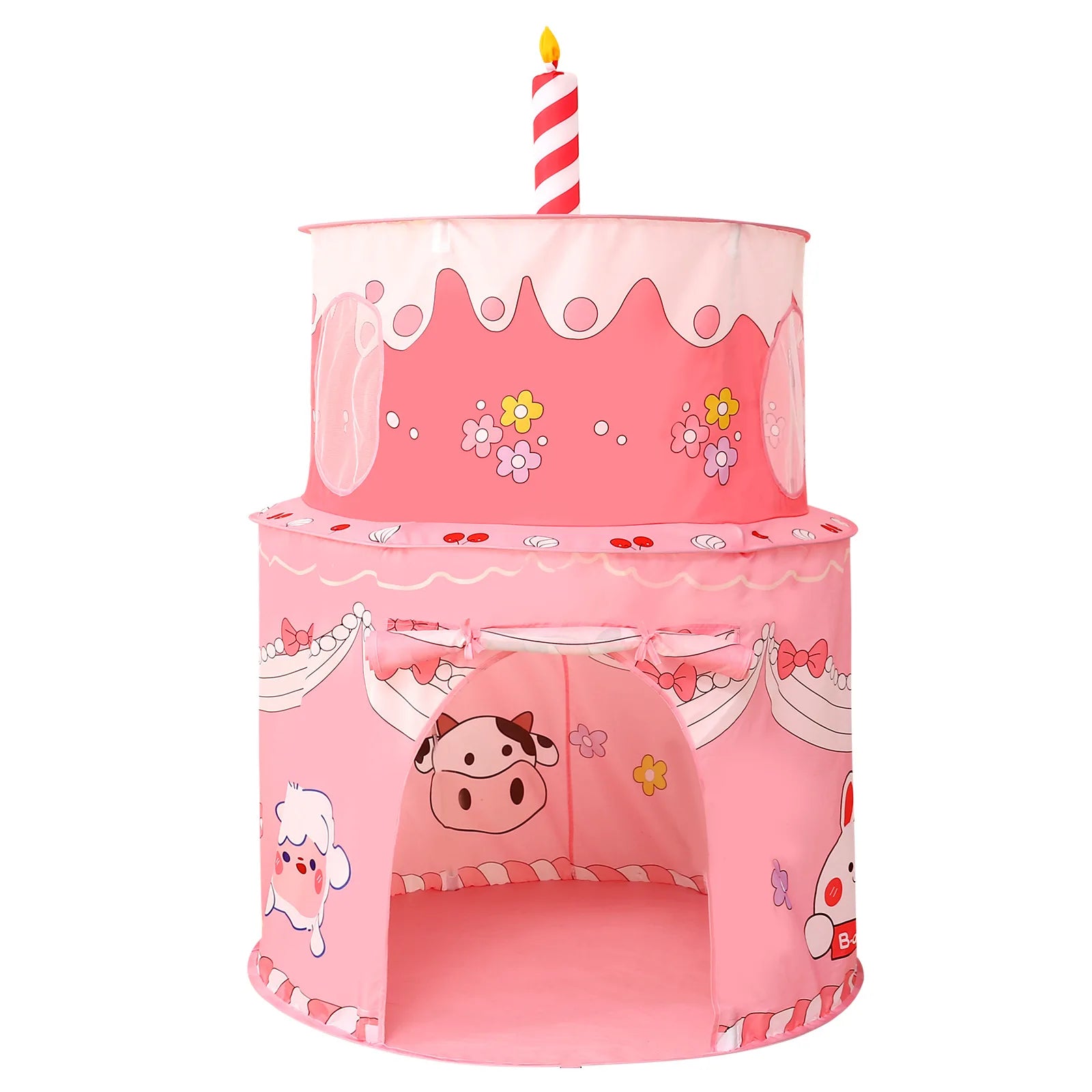 Cake Design Kids Play Tent Princess Castle Indoor Playhouse Foldable Portable Durable Fabric for Birthday Gifts Good Vibrations