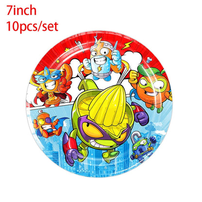 Superzings Birthday Party Decoration Balloon Banner Cake Topper SuperthingsTableware Birthday Party Supplies Baby Shower Good Vibrations