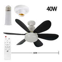Socket Fan Light With Remote 20.5in Small Ceiling Fan With LED E26 27 Cordless Light Screw Fan For Kitchen Bedroom Small Room Good Vibrations