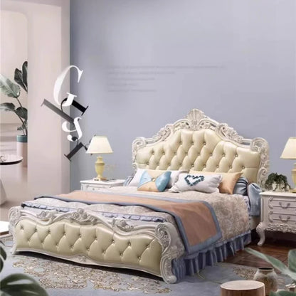 Princess Twin Beds European French Aesthetics Cheap Safe Lazy Beds Design Luxury Crown Muebles Para Dormitorio Home Accessories