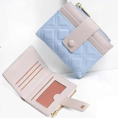 Pouch Portable Cute Pocket Purses Zipper Money Bag Folding Coin Purse Candy Color Multiple Card Slot Short PU Wallet Women