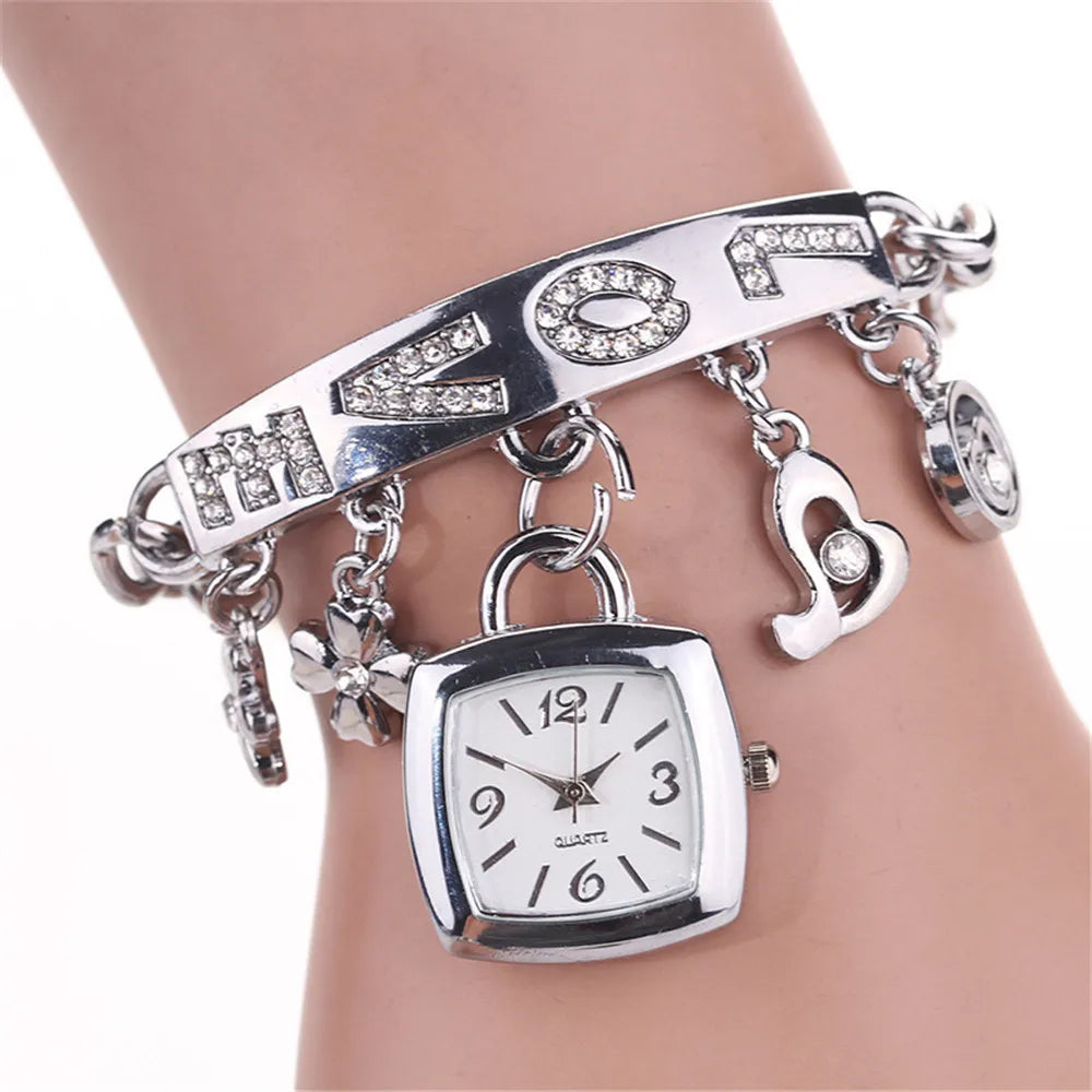 women Love Style steel quartz women bracelet watch Good Vibrations