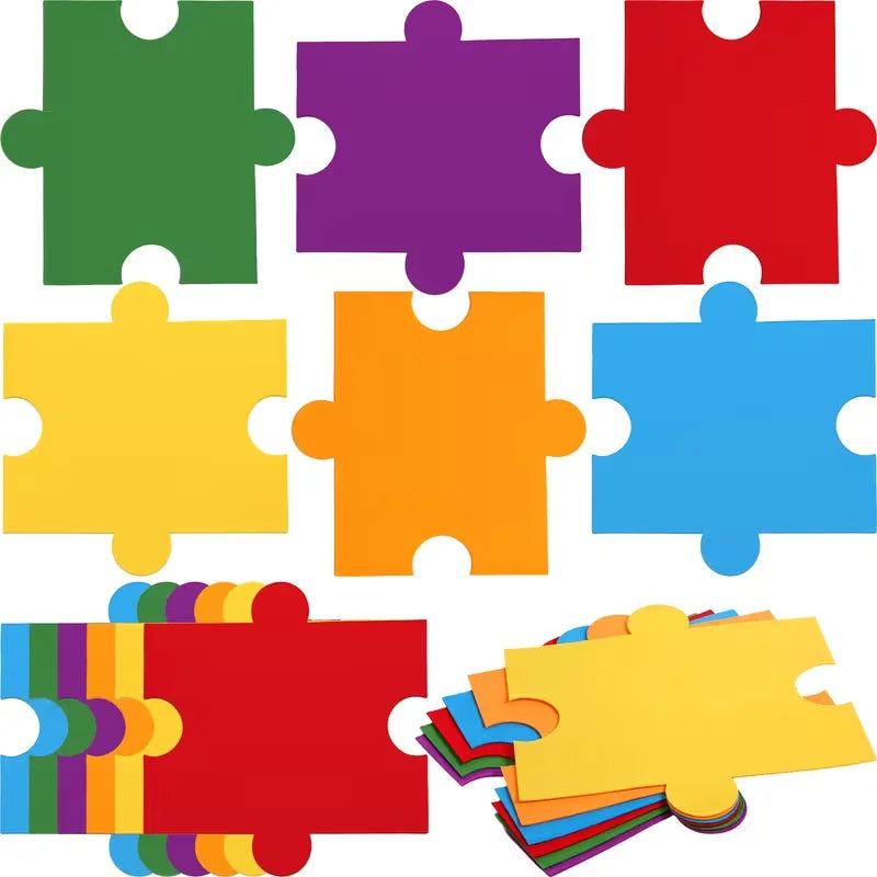 1PC Puzzle Party Decoration Classroom Cutouts Craft for Wall Decal Birthday Supplies School Projects Prop Bulletin Board Decor Good Vibrations