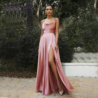 Elegant Long Bridesmaid Dresses For Wedding Guests 2025 Spaghetti Straps Split Satin Formal Evening Prom Party Gowns Customized Good Vibrations