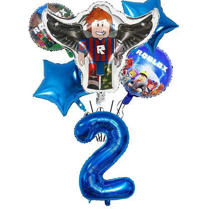 Game Roblox Cartoon Party Theme Birthday Supplies Balloon Banner Cake Topper Tableware Set Decorative Anime Peripheral Gifts Good Vibrations