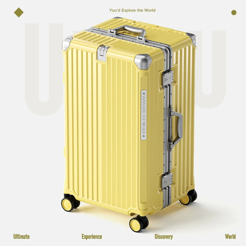 Hard Shell Carry-On Suitcase Rolling Travel Luggage with Spinner Wheels 20 24 26 28 30 Inch Large Capacity Durable Luggage Good Vibrations