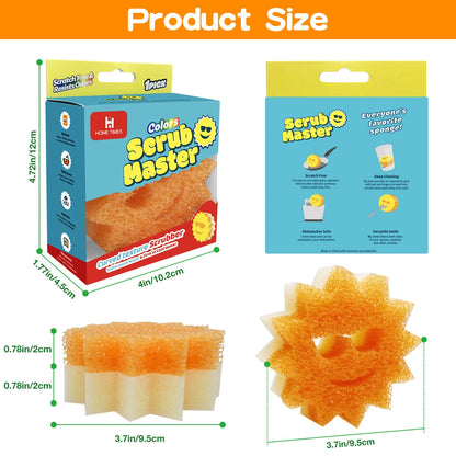 Scrub Master Scratch-Free Multipurpose Dish Sponge - BPA Free & Made with Polymer Foam - Stain & Odor Resistant Kitchen Sponge Good Vibrations