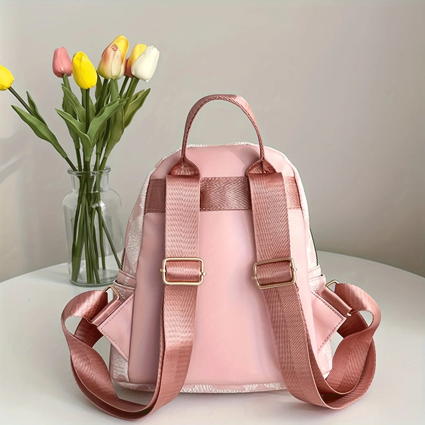 Women's Mini Backpack Fashion Solid Color Small Simple Casual Traveling Large Capacity Durable Female's Schoolbag Good Vibrations