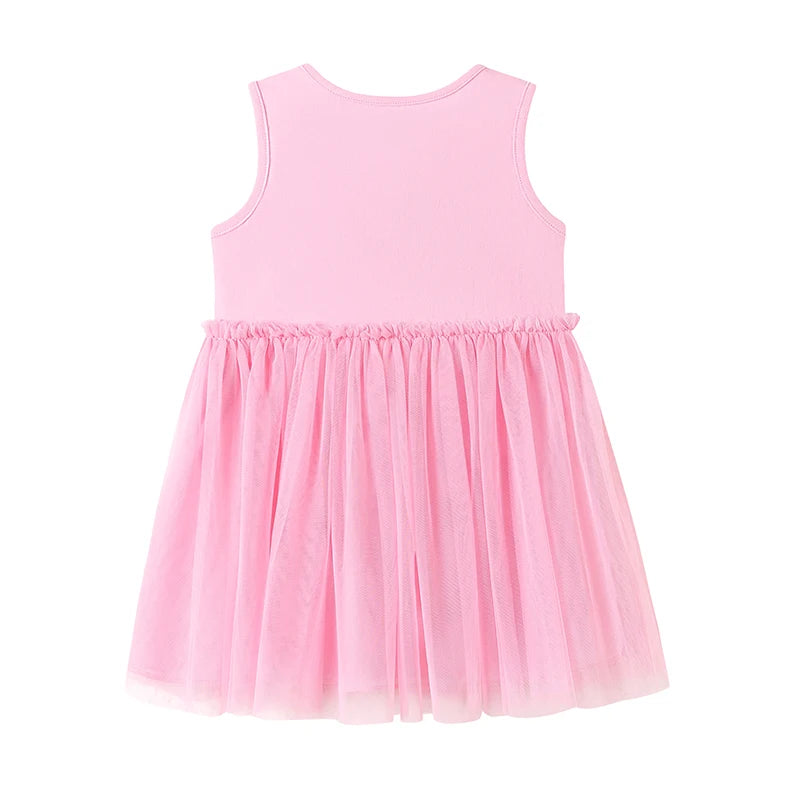 Little maven Summer Dress Kids Clothes Baby Girls 2026 New Cartoon Unicorn Princess Children's Clothing Mesh Dresses 2-7 Years Good Vibrations