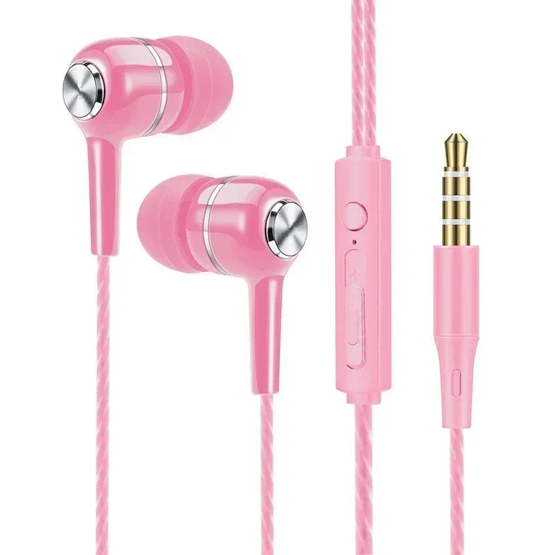 3.5mm Wired Headphones In Ear Headset Wired Earphones with Microphone Bass HiFi Stereo Earbuds Sports In-line Control For Phones Good Vibrations