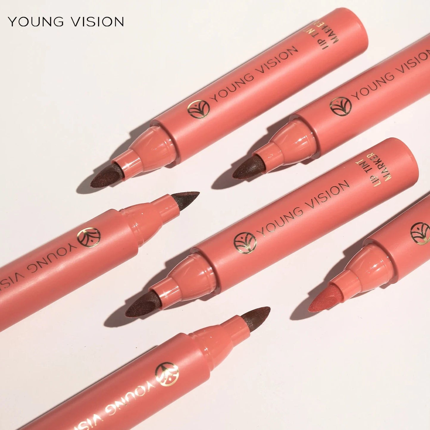 Lip Tint Pen, 6 Colors Available, Matte Water Lipstick, Non-Stick Cup, Long-Lasting, Smooth Lip Liner and Lip Stain Combo Good Vibrations