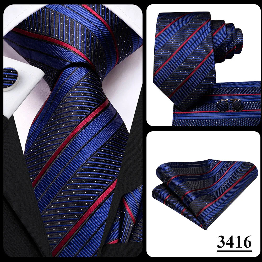 Hi-Tie Blue Business Solid 100% Silk Men's Tie NeckTie 8.5cm Ties for Men Formal Luxury Wedding High Quality Gravata Good Vibrations