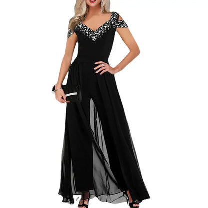 Jumpsuits Women new summer fashion matercial hollow out V-neck off-the-shoulder high waist jumpsuit women rompers CKXS9230198 Good Vibrations